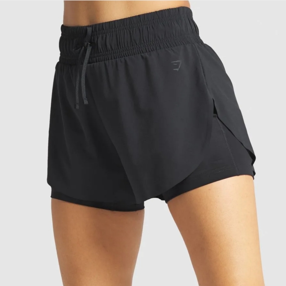 Gymshark speed shorts.  Black